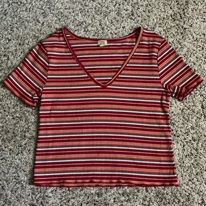 Striped True Craft Crop Top